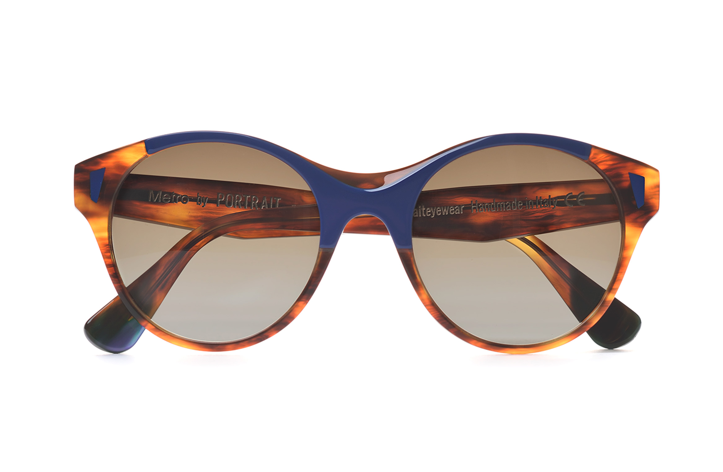 Metro - Wooden Tortoise+Blue Portrait Eyewear